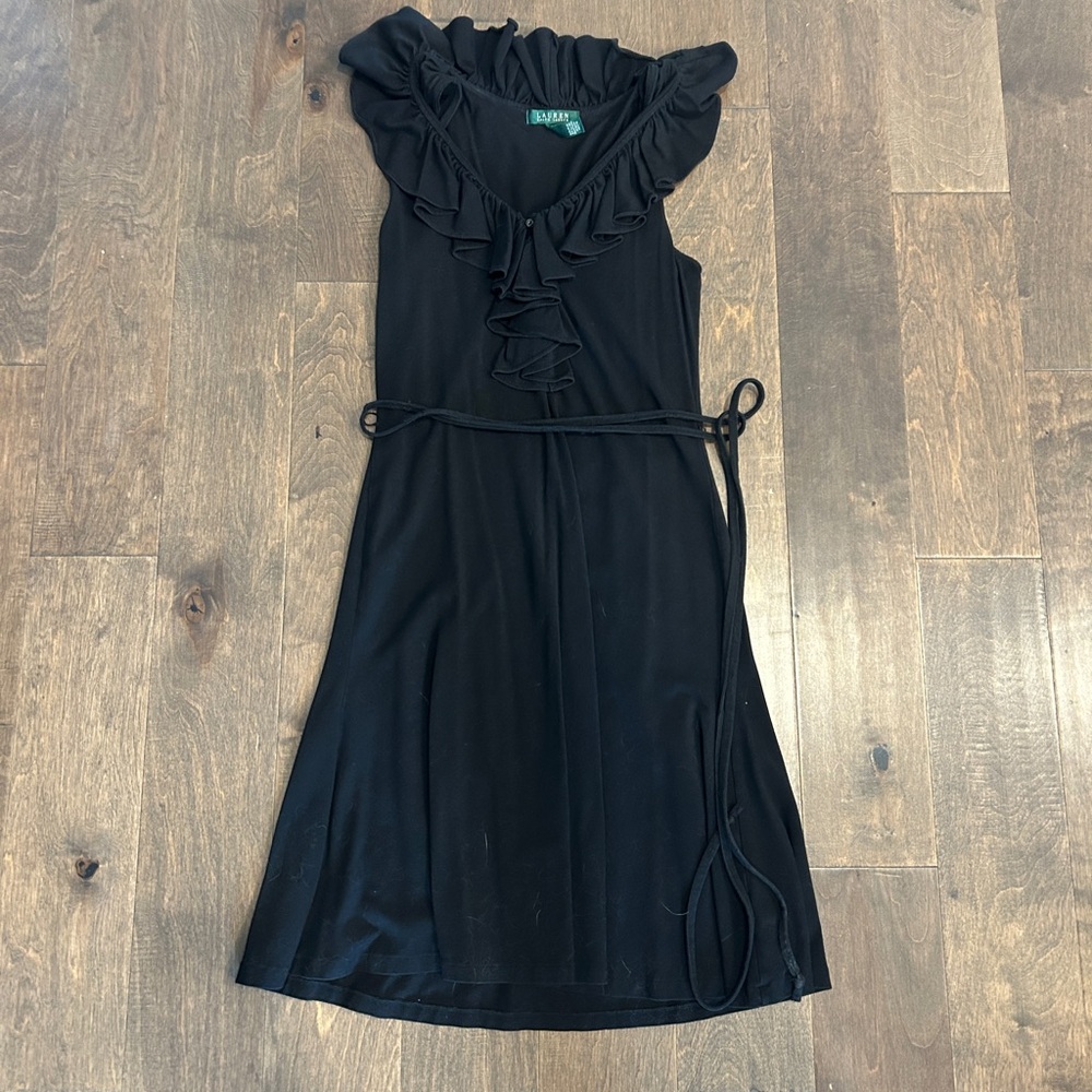 Lauren Ralph Lauren Black Ruffled Midi Sundress